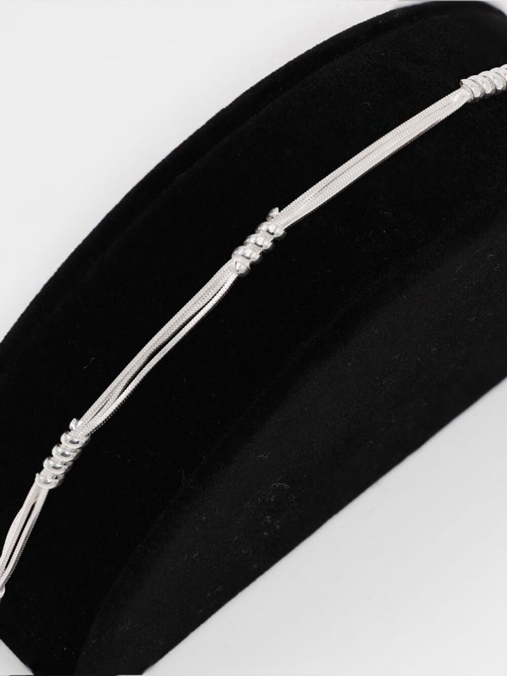 925 Sterling Silver Fancy Multi-Strand Layered Bracelet